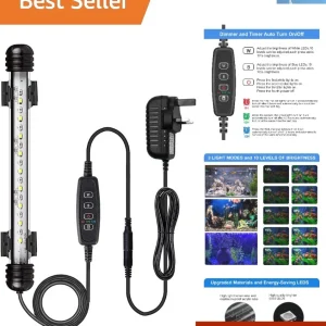 IllumiFish 18cm Color-Changing LED Aquarium Light with Timer